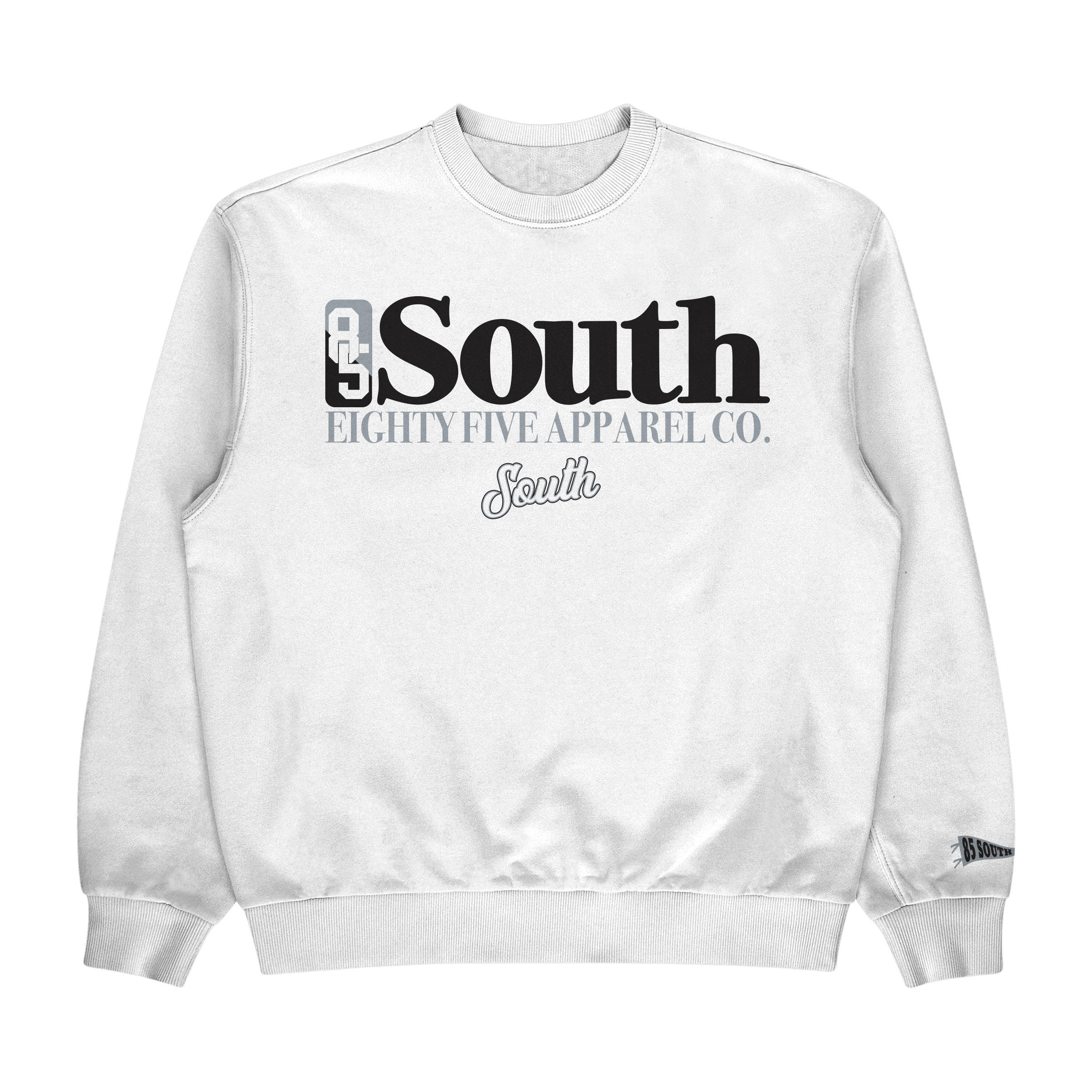 South Serif Crewneck - White