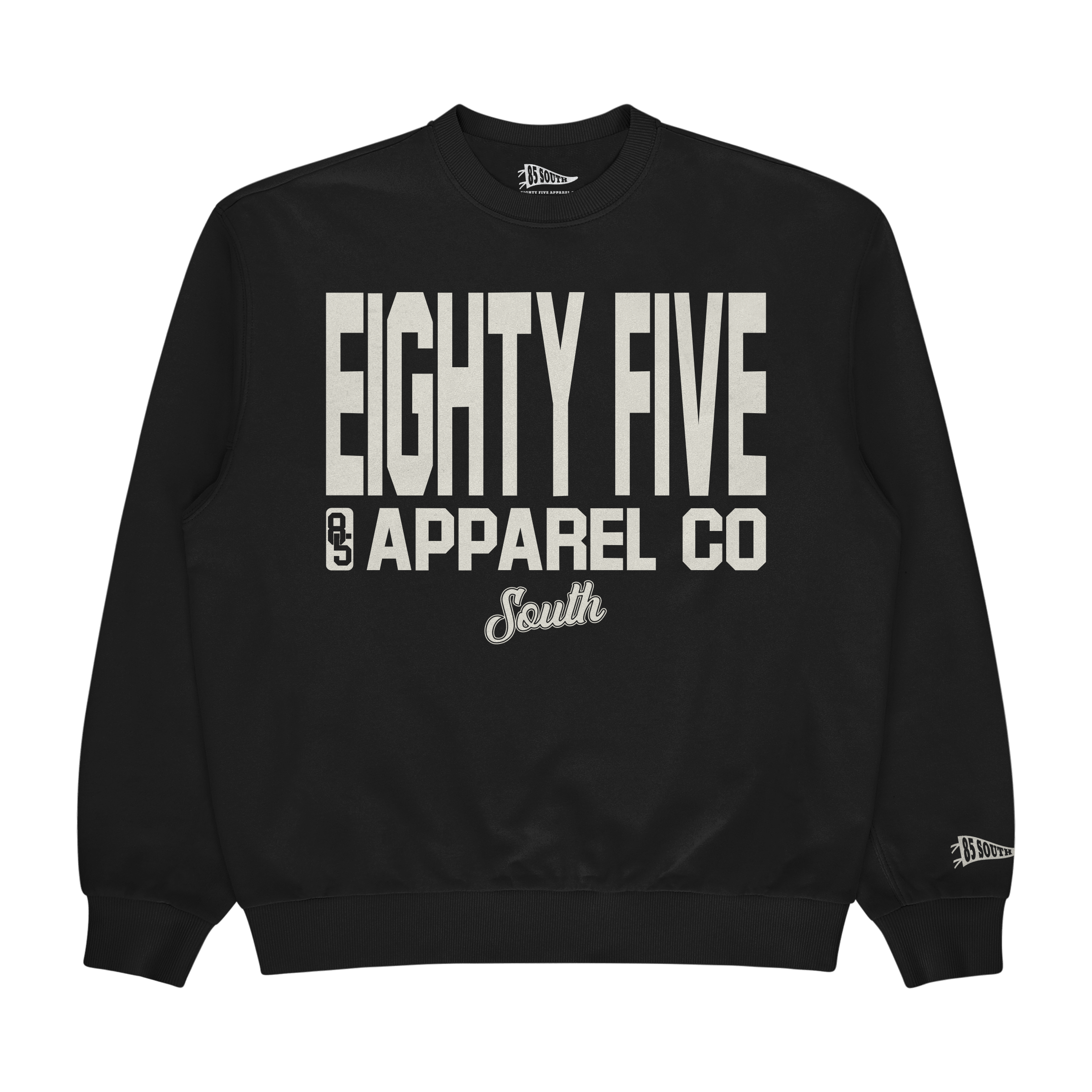 Tall Stack Crewneck - Black/Cream