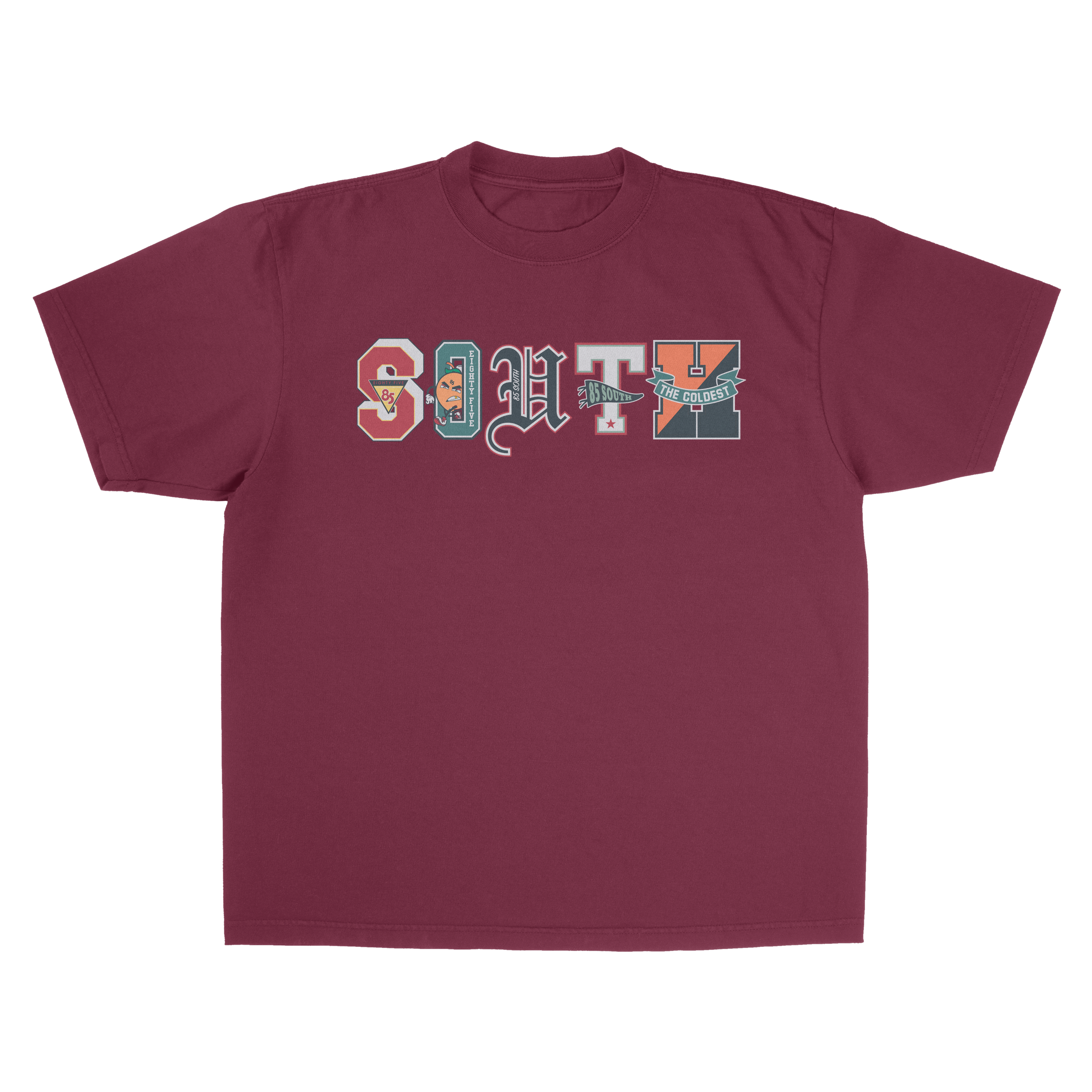 College Mix T-Shirt (Maroon/Multicolor)