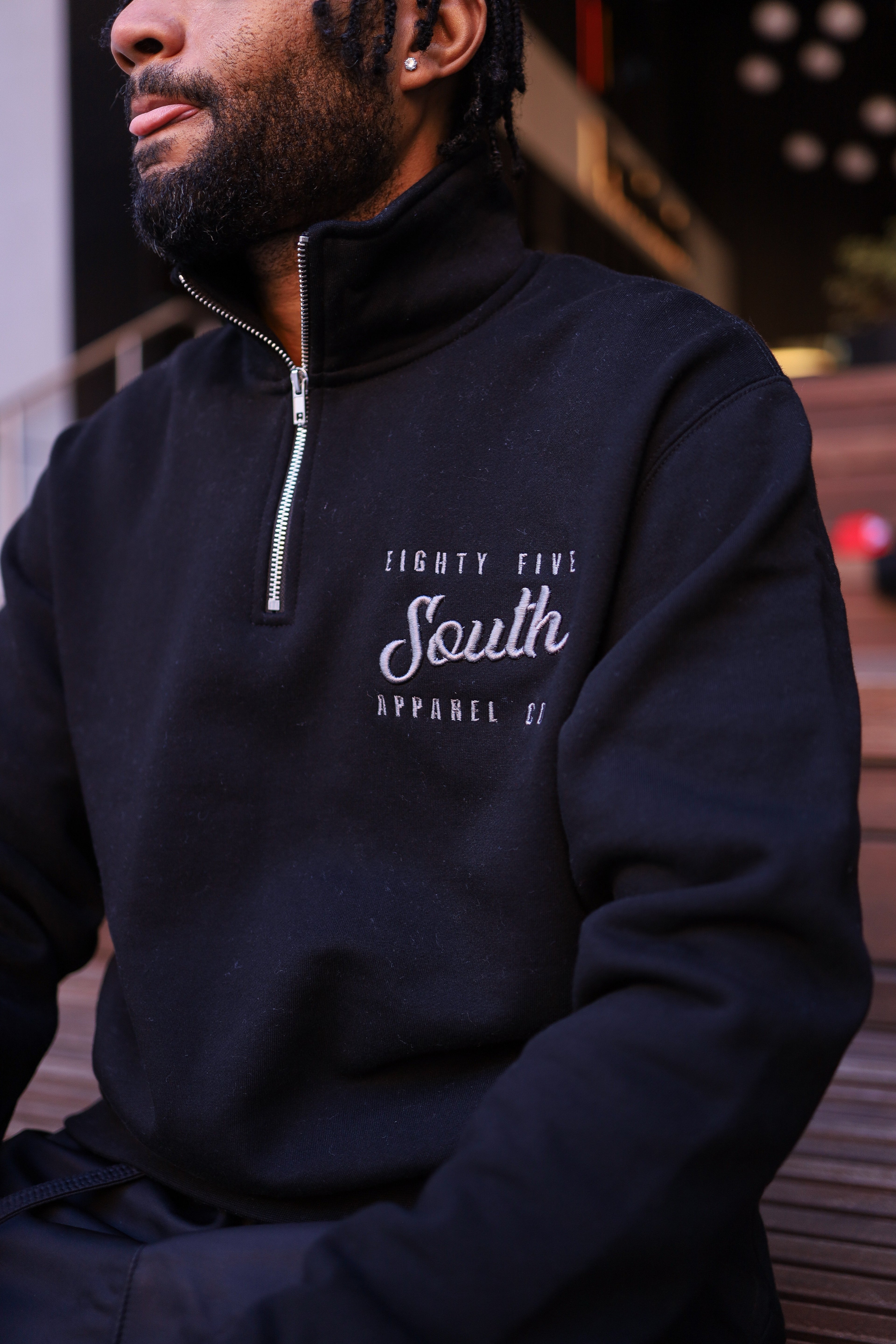 Premium Embroidered Quarter Zips | Black (Limited Edition)