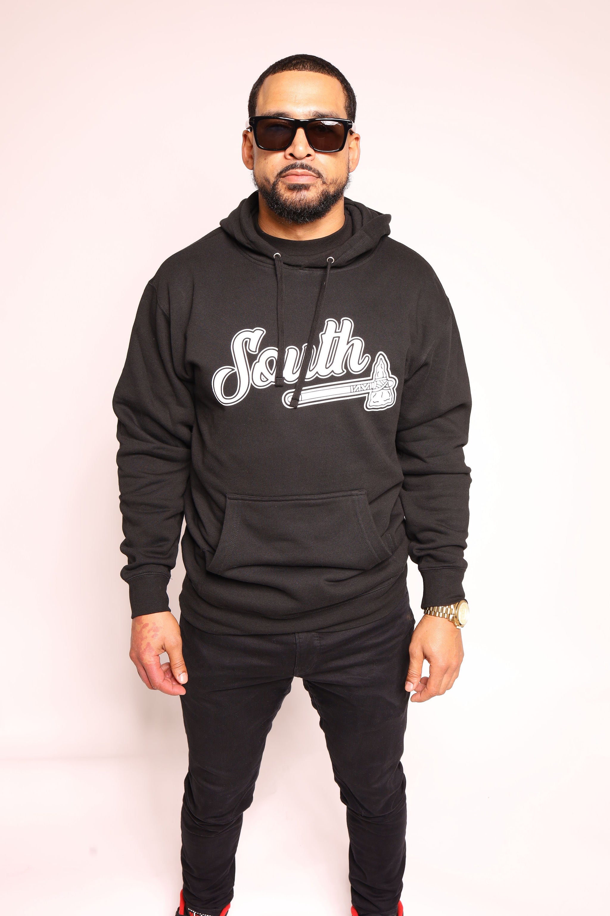 White Print Classic Tomahawk Hoodie - Black/White