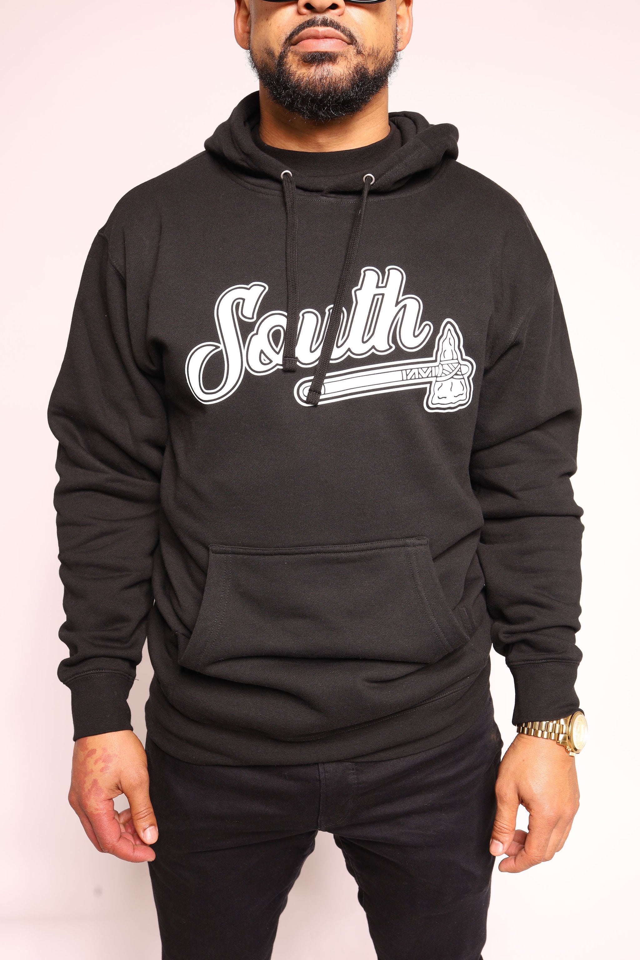 White Print Classic Tomahawk Hoodie - Black/White