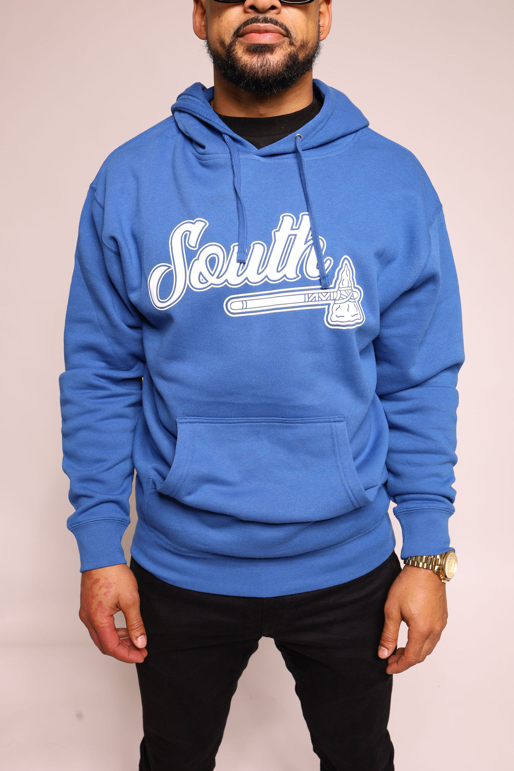 White Print Classic Tomahawk Hoodie - Royal/White