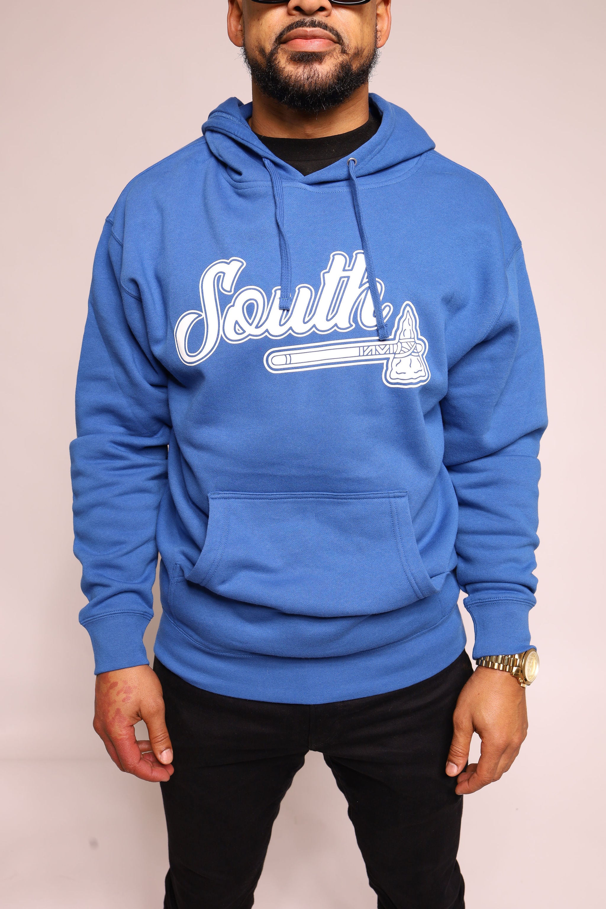 White Print Classic Tomahawk Hoodie - Royal/White