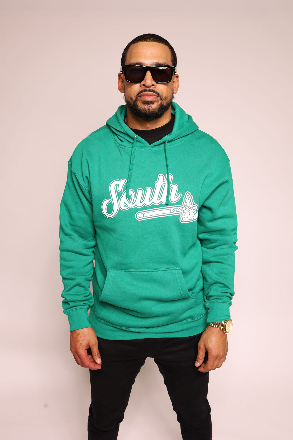 White Print Tomahawk Hoodie - Green/White