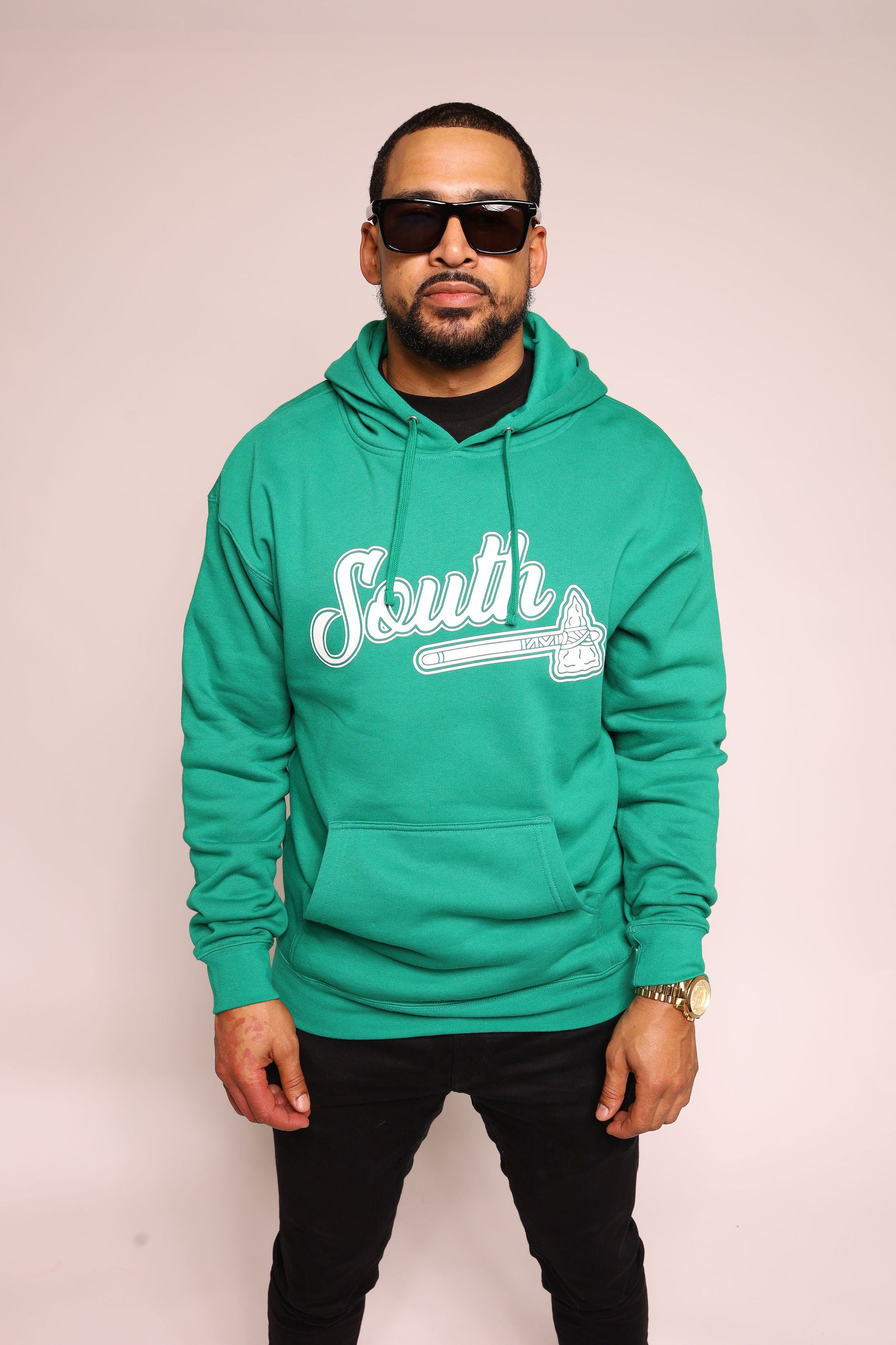 White Print Tomahawk Hoodie - Green/White