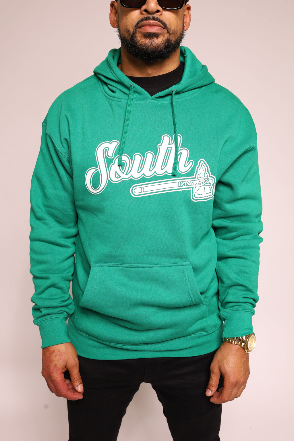 White Print Tomahawk Hoodie - Green/White