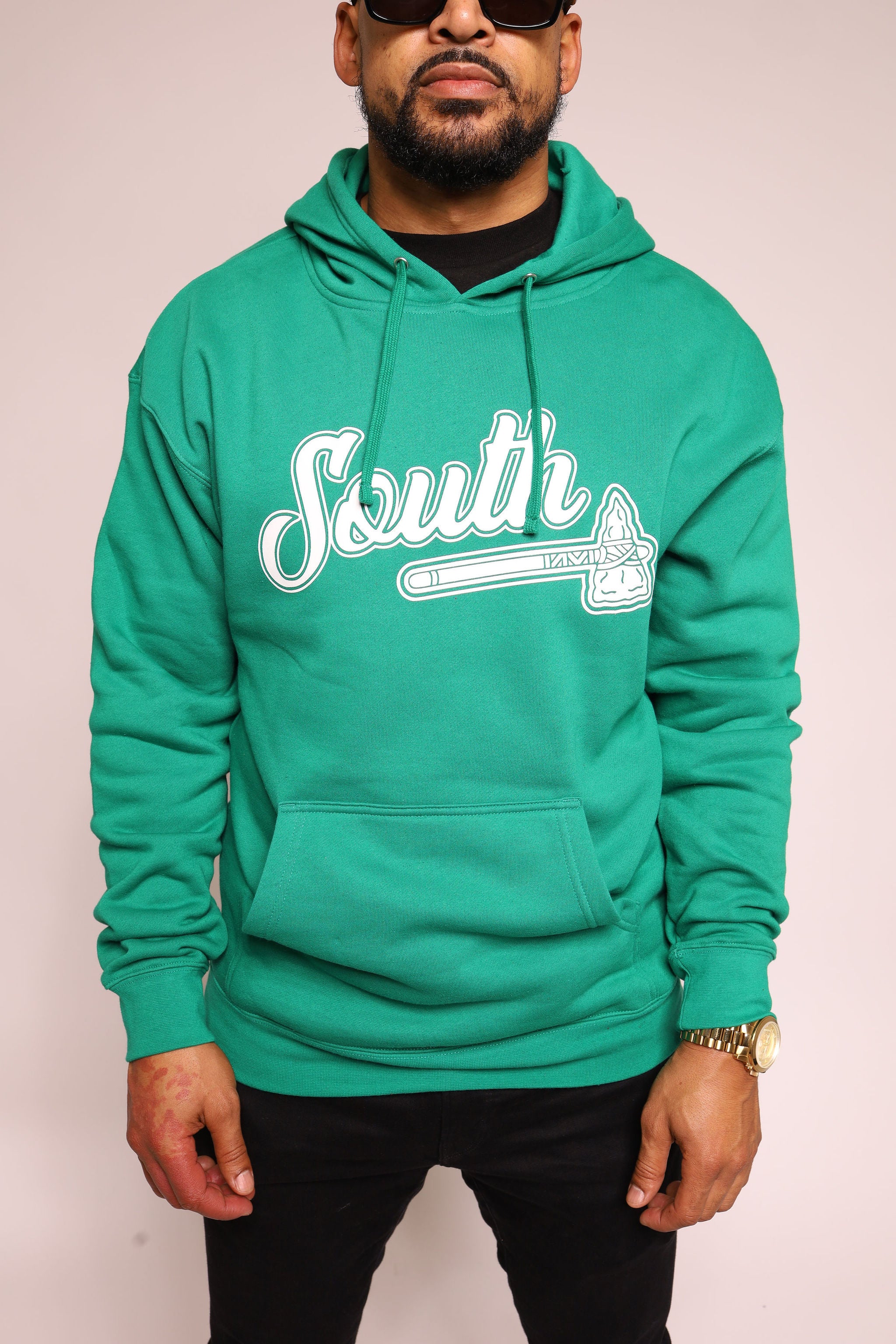 White Print Tomahawk Hoodie - Green/White
