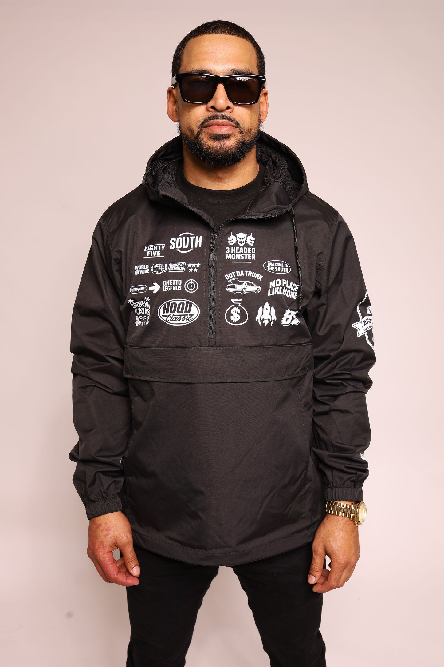 85 Multi-logo Nylon Jacket (Black)