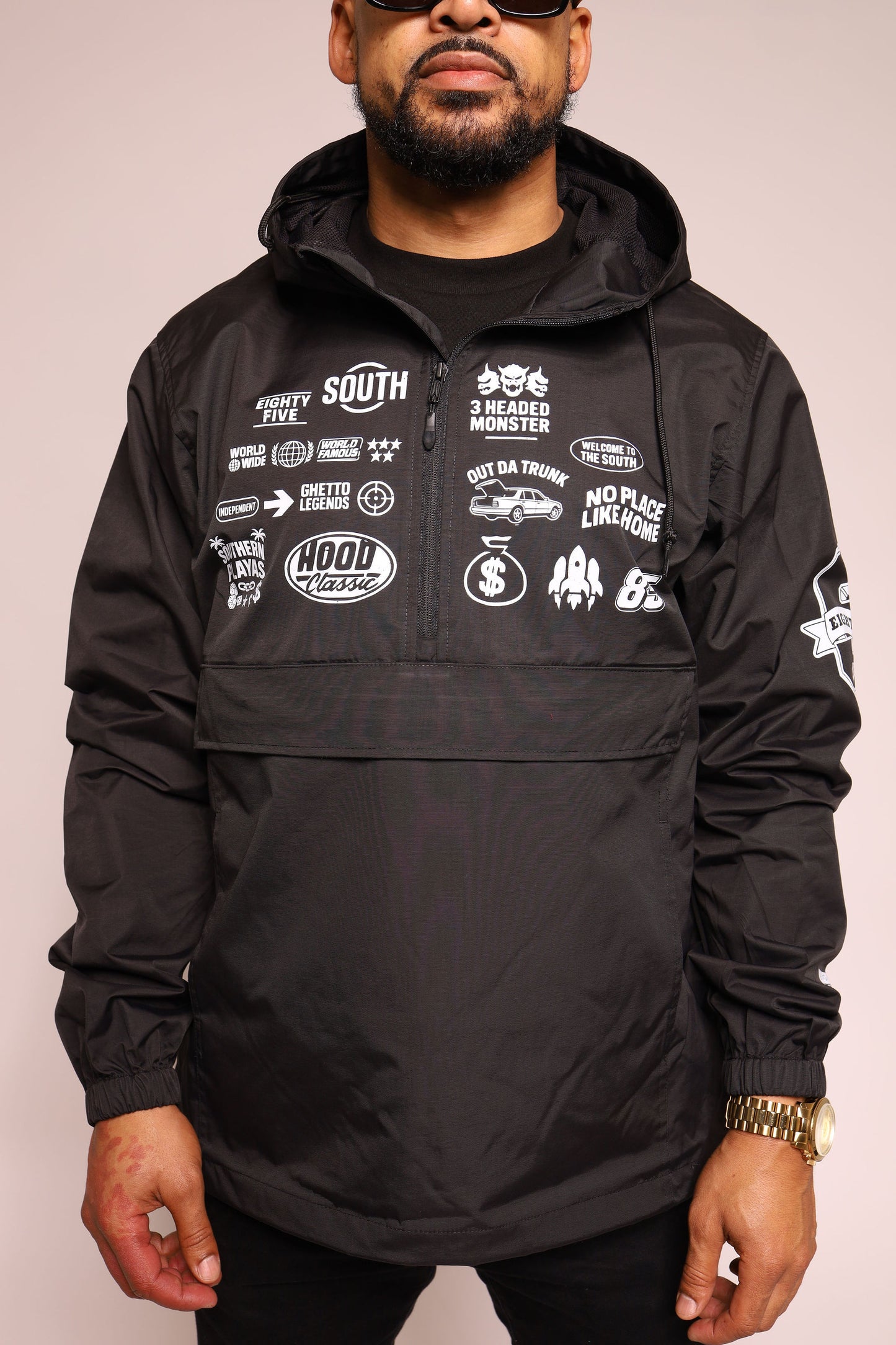 85 Multi-logo Nylon Jacket (Black)