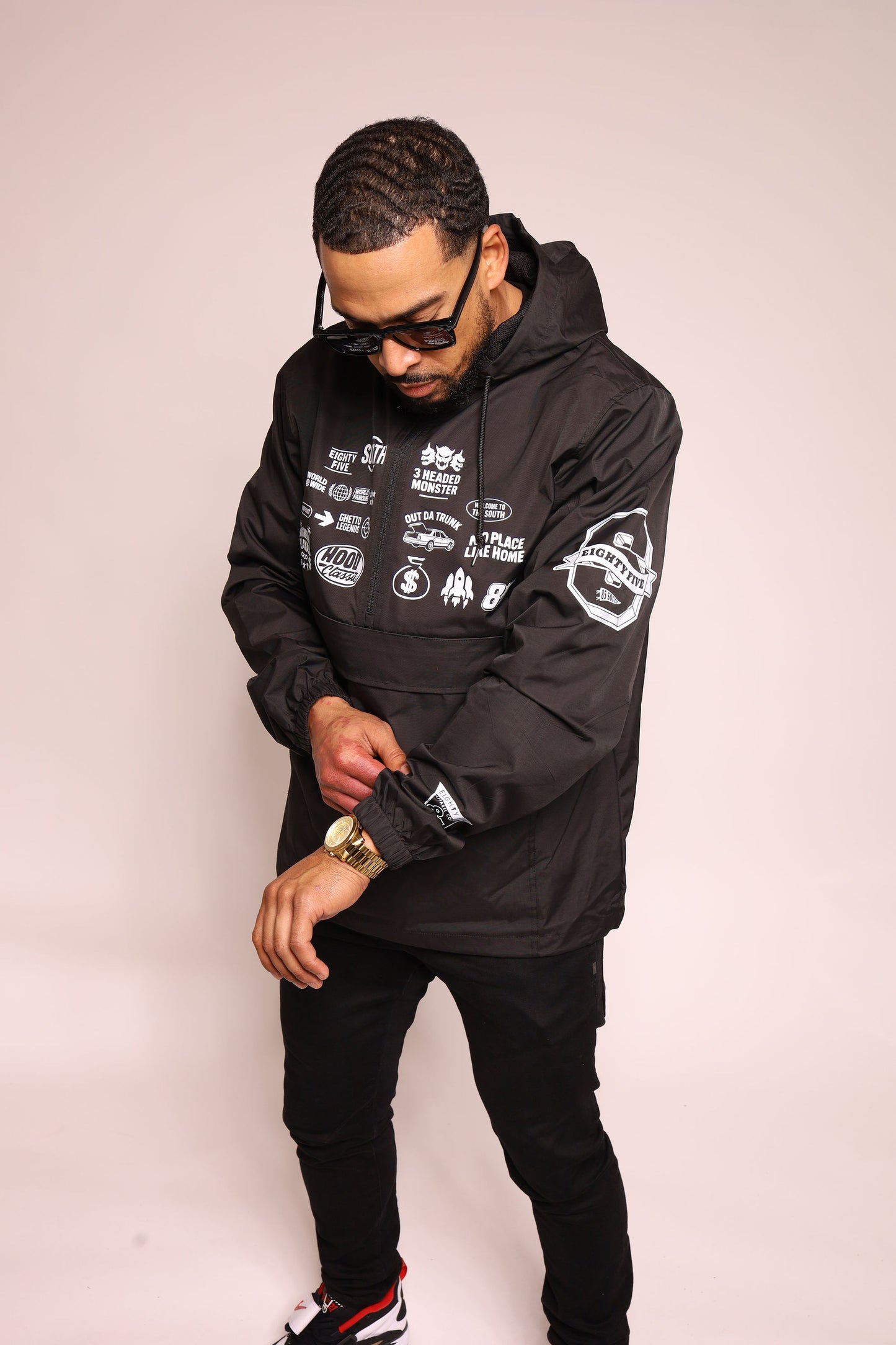 85 Multi-logo Nylon Jacket (Black)