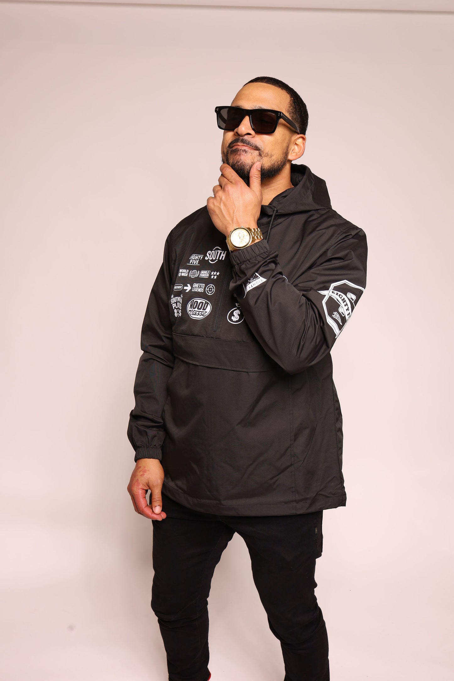 85 Multi-logo Nylon Jacket (Black)