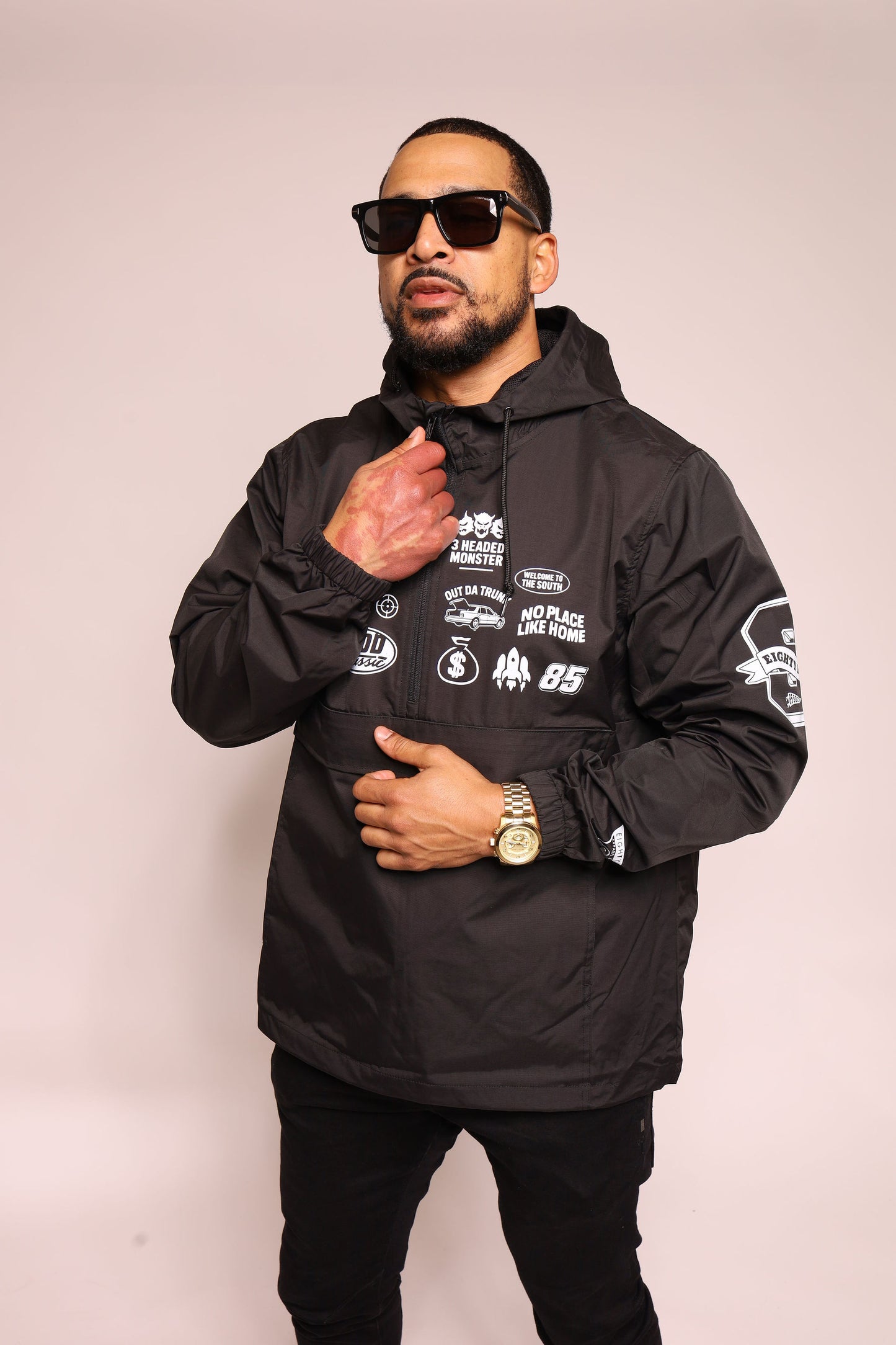 85 Multi-logo Nylon Jacket (Black)