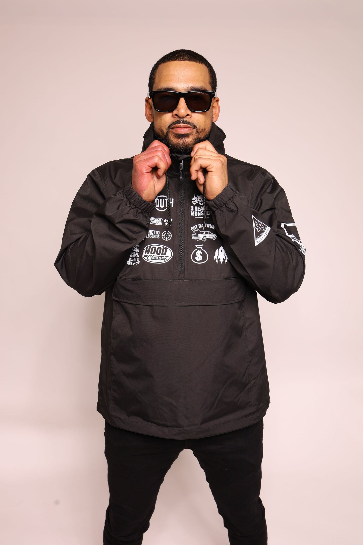 85 Multi-logo Nylon Jacket (Black)