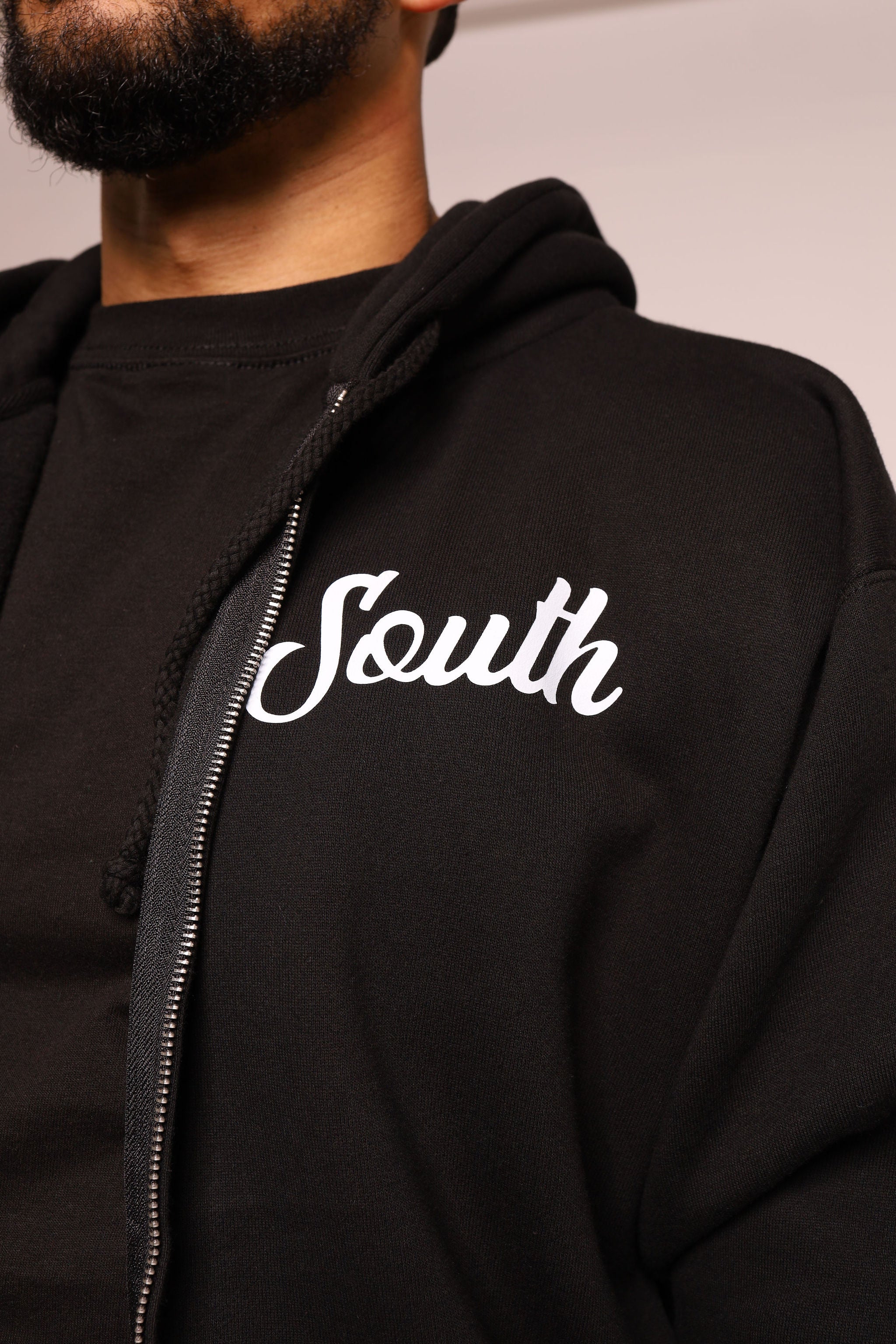 Eighty Five South Zip Up Hoodie - Black/White