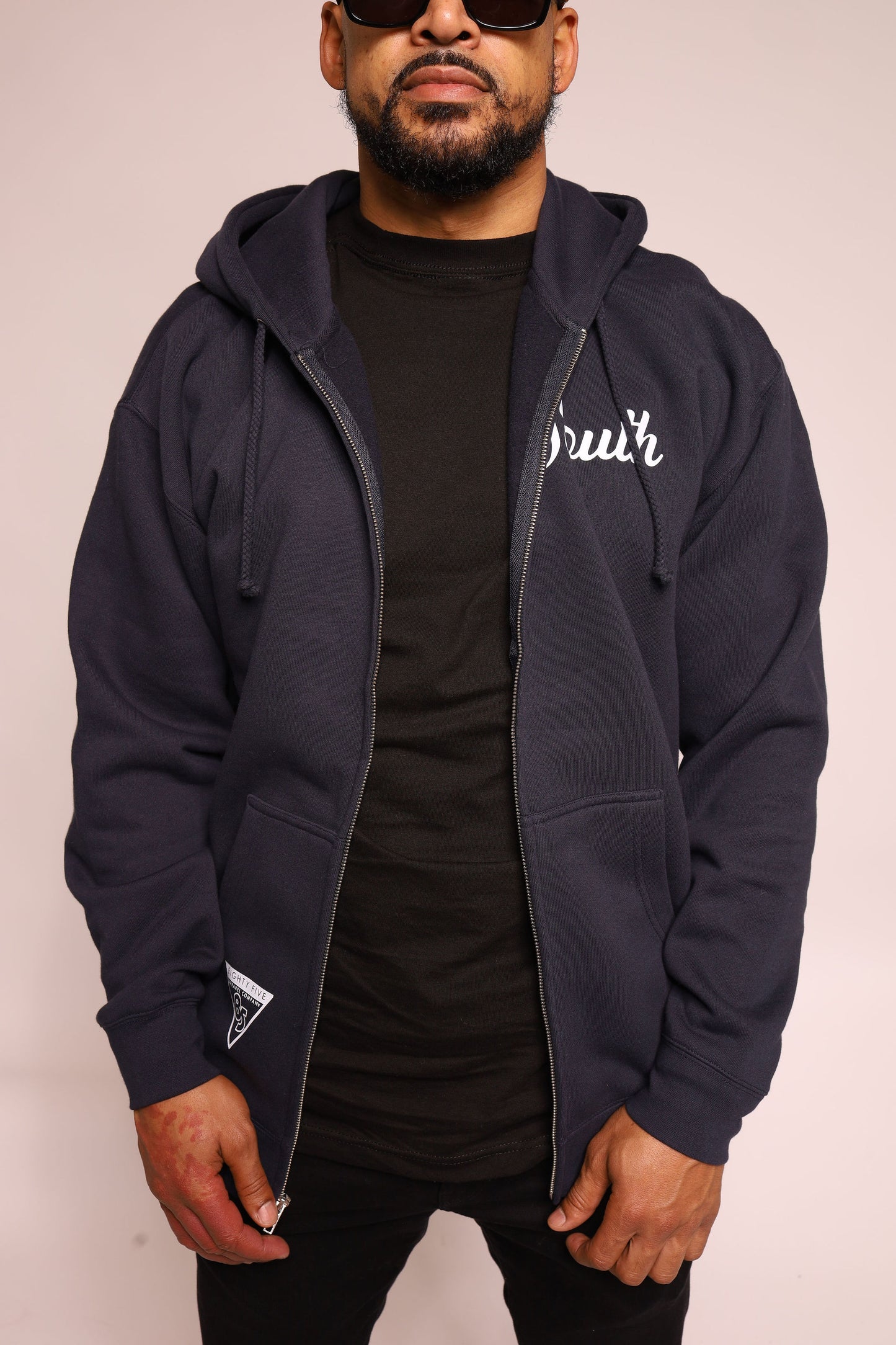 Eighty Five South Zip Up Hoodie - Navy/White