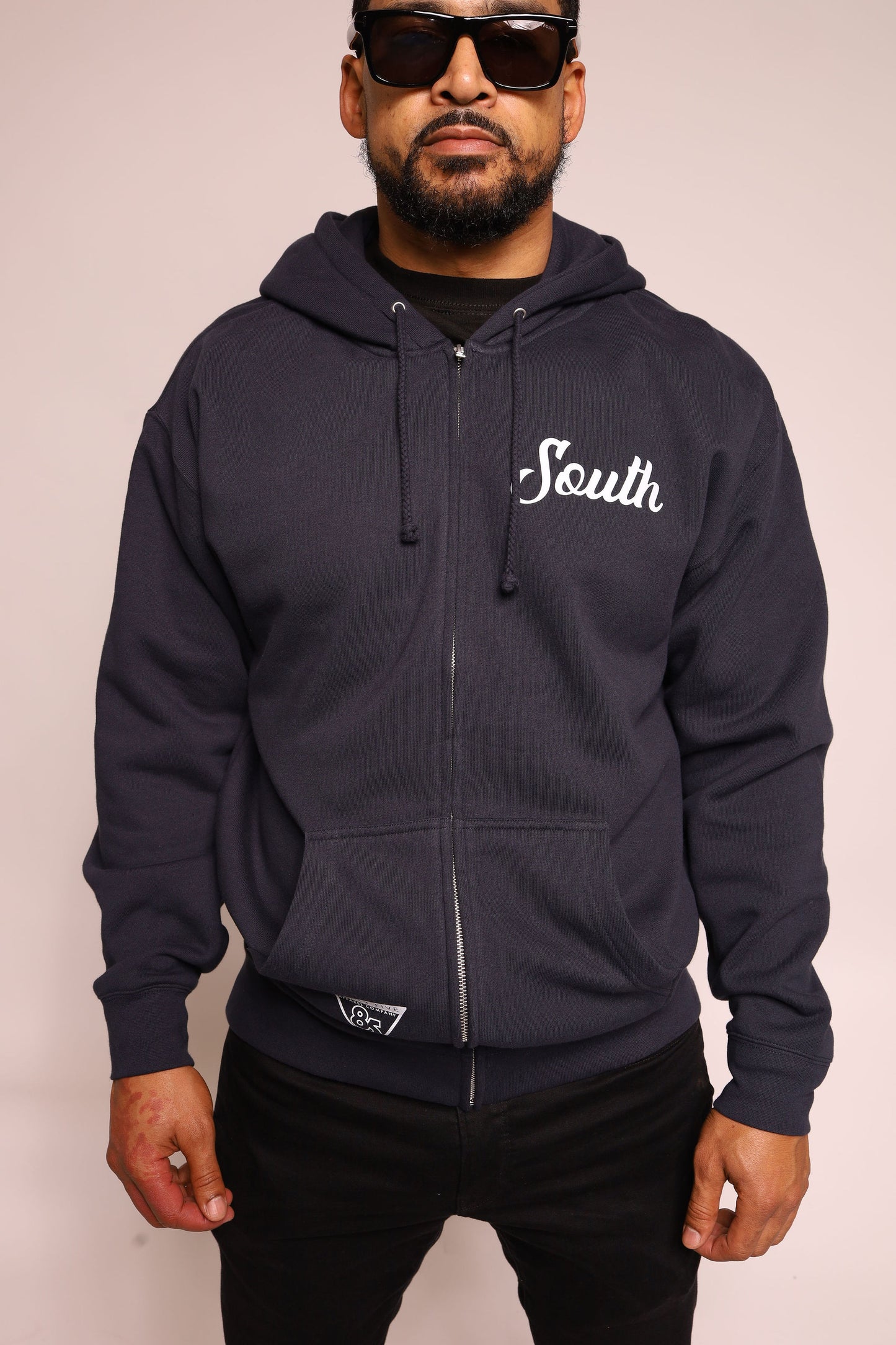 Eighty Five South Zip Up Hoodie - Navy/White