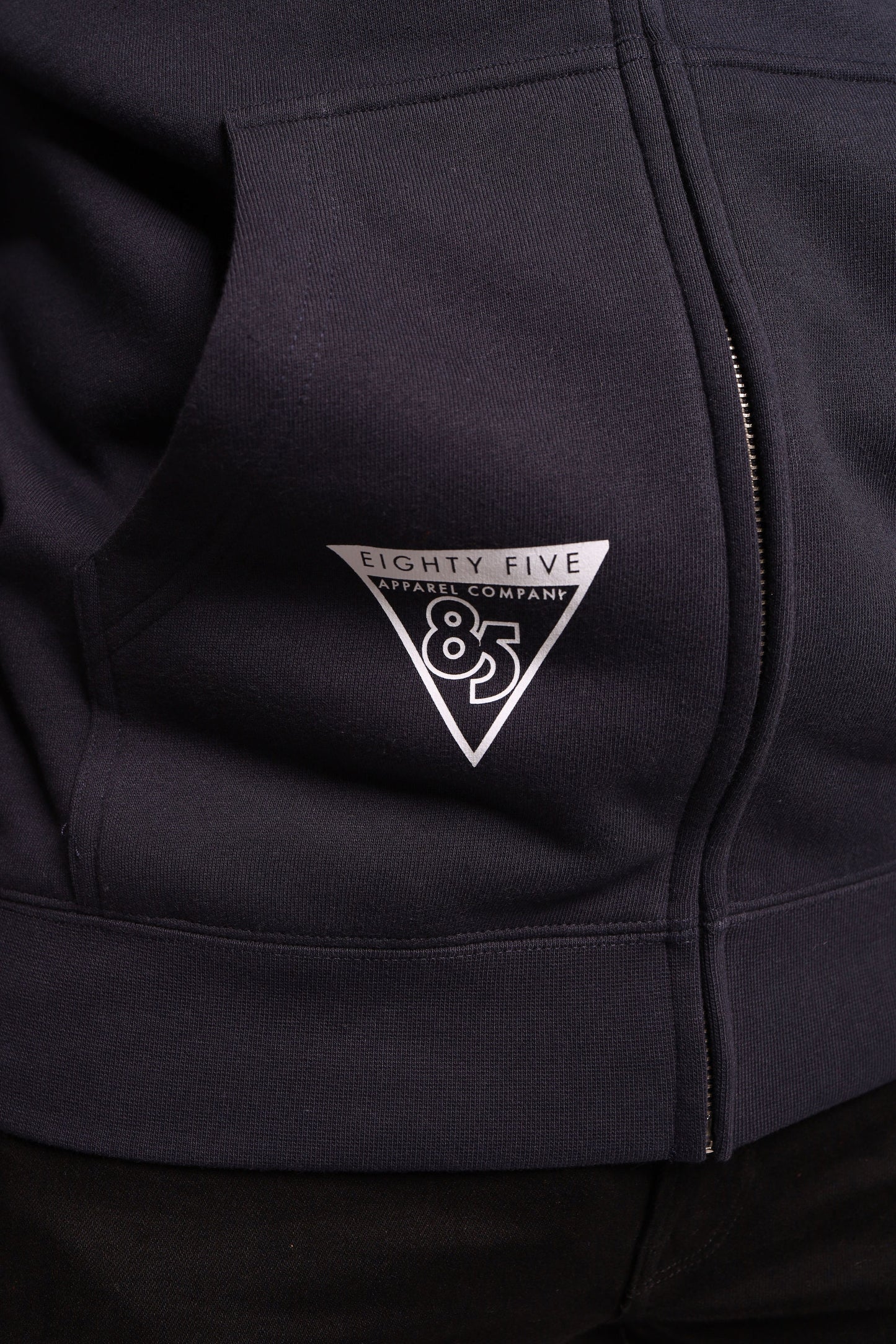Eighty Five South Zip Up Hoodie - Navy/White