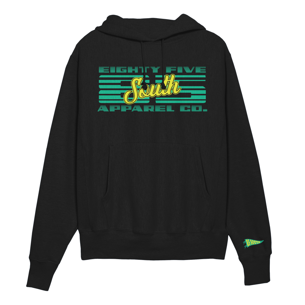 C2 - Moto 85 Script Hoodie - Black/Green