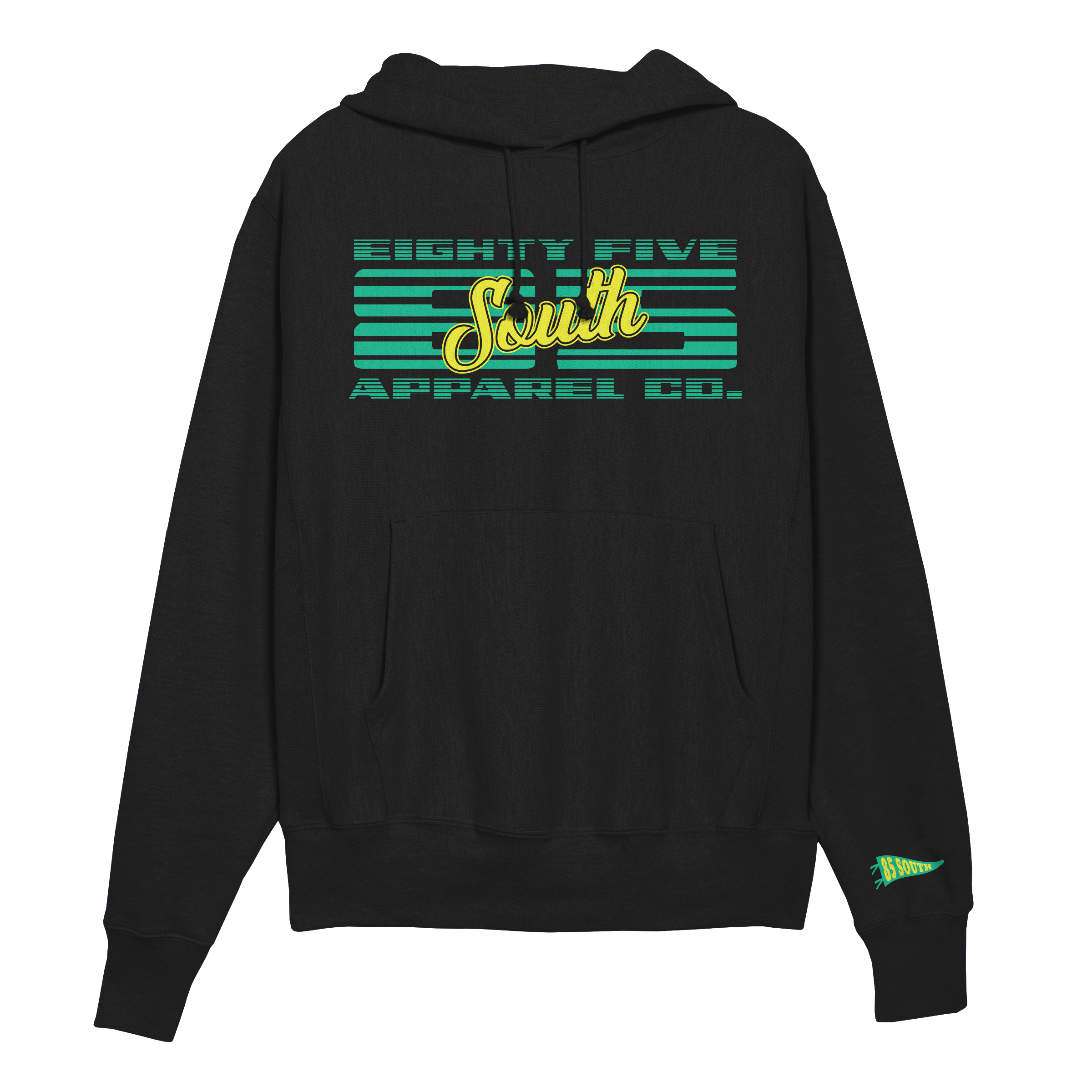 C2 - Moto 85 Script Hoodie - Black/Green