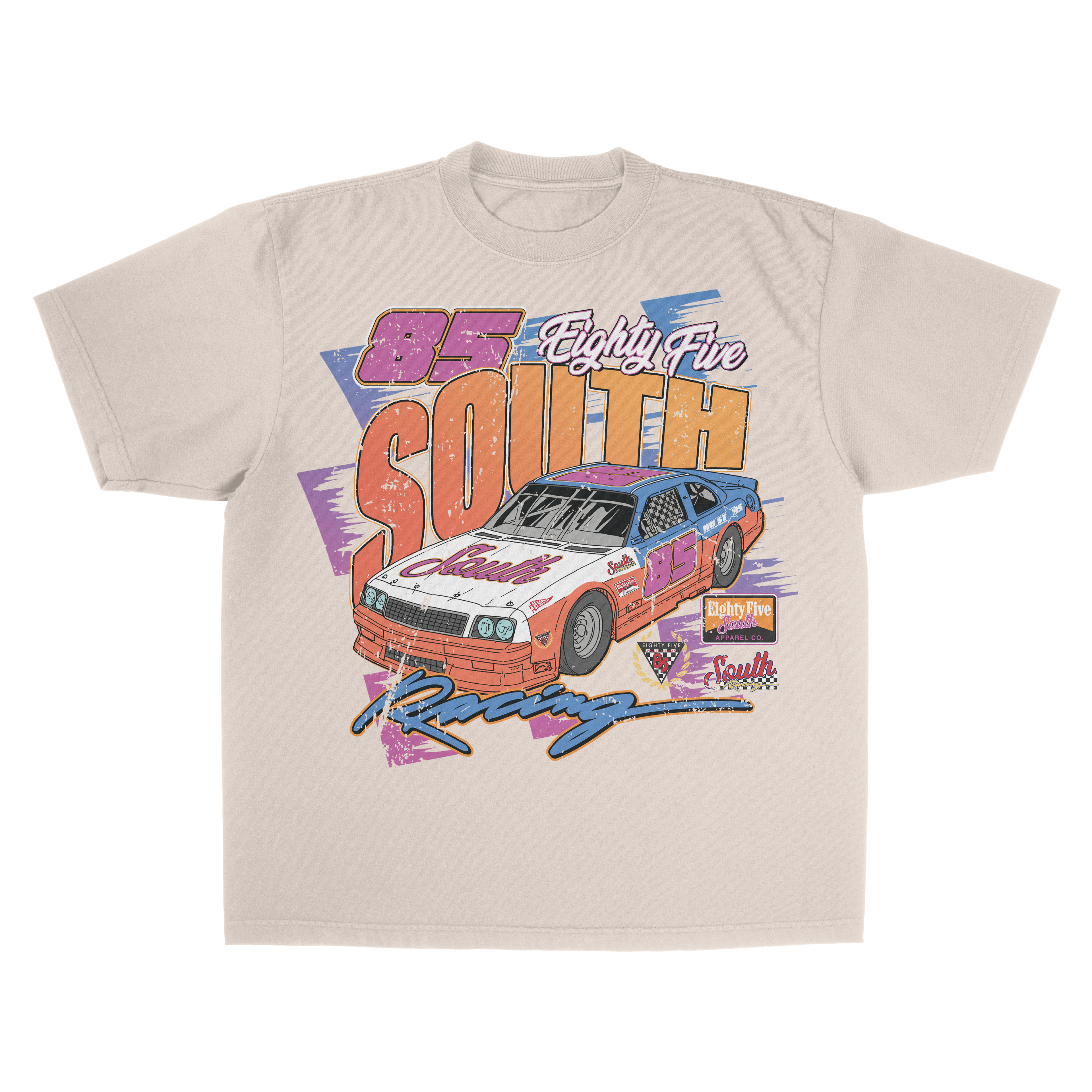 Neon Nascar Tee (Natural)