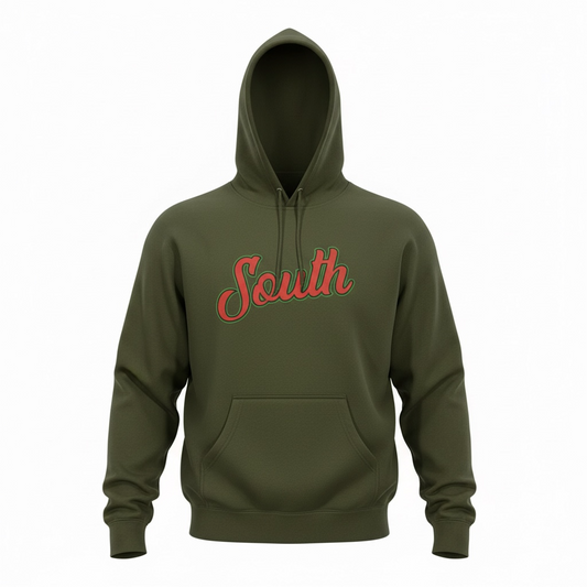 *BHM* Classic South Hoodie - Army Green/Red/Green