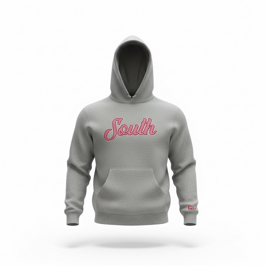 V-Day South Script Hoodie -Grey/Pink