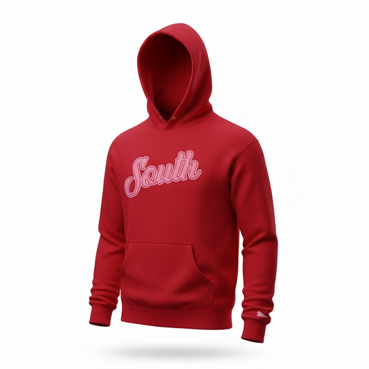 V-Day South Script Hoodie -Red/Pink