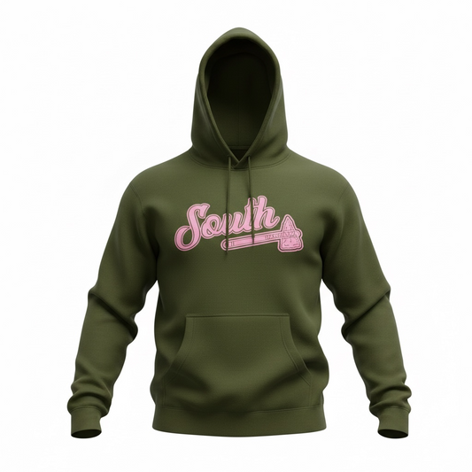 V-Day Tomahawk Hoodie - Army Green/Pink