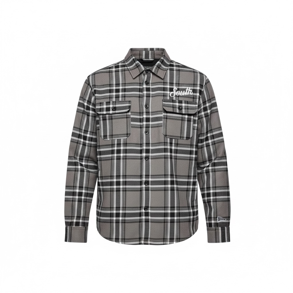 South Script Flannel Jacket (Dark Grey)