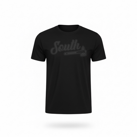 Black Print Tomahawk Tee - Black/Black