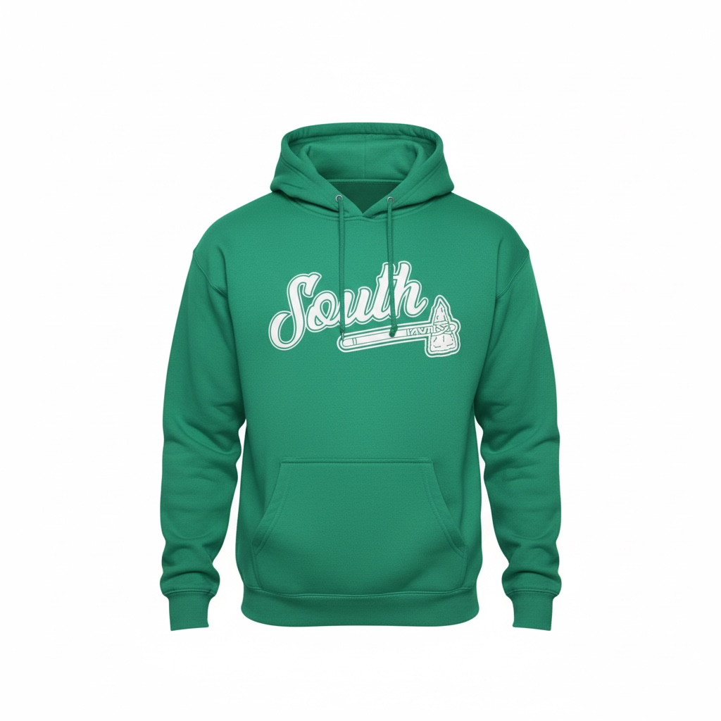 White Print Tomahawk Hoodie - Green/White