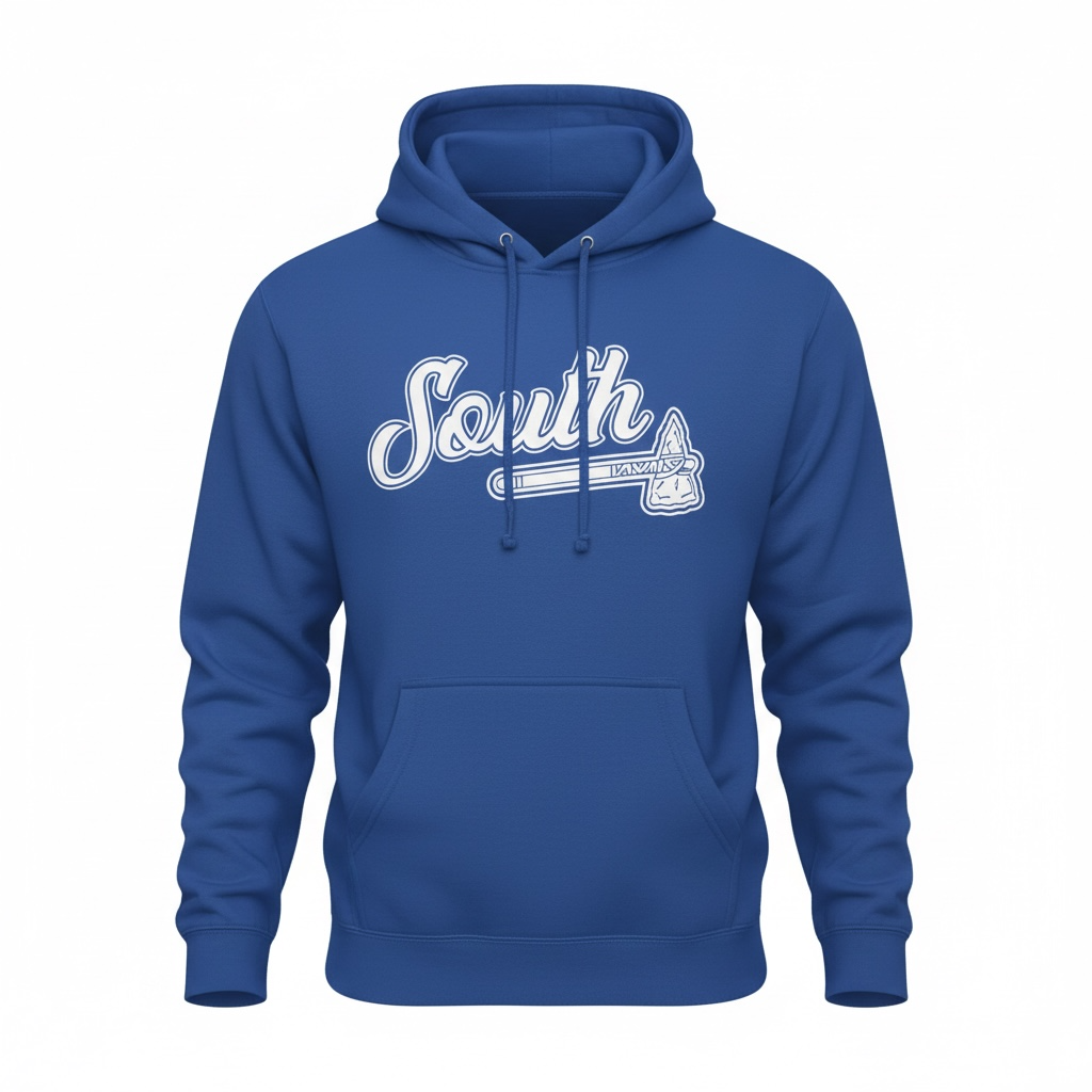 White Print Classic Tomahawk Hoodie - Royal/White