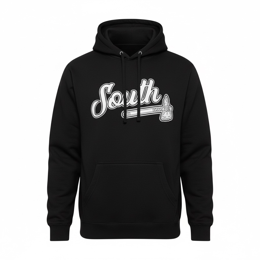 White Print Classic Tomahawk Hoodie - Black/White