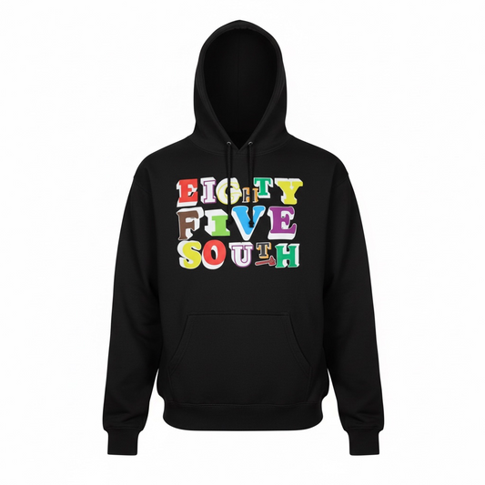 Block Letter Hoodie Midweight (Black/Multicolor)