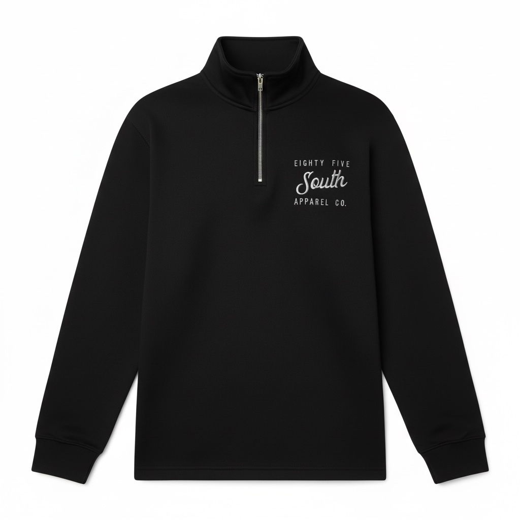 Premium Embroidered Quarter Zips | Black (Limited Edition)