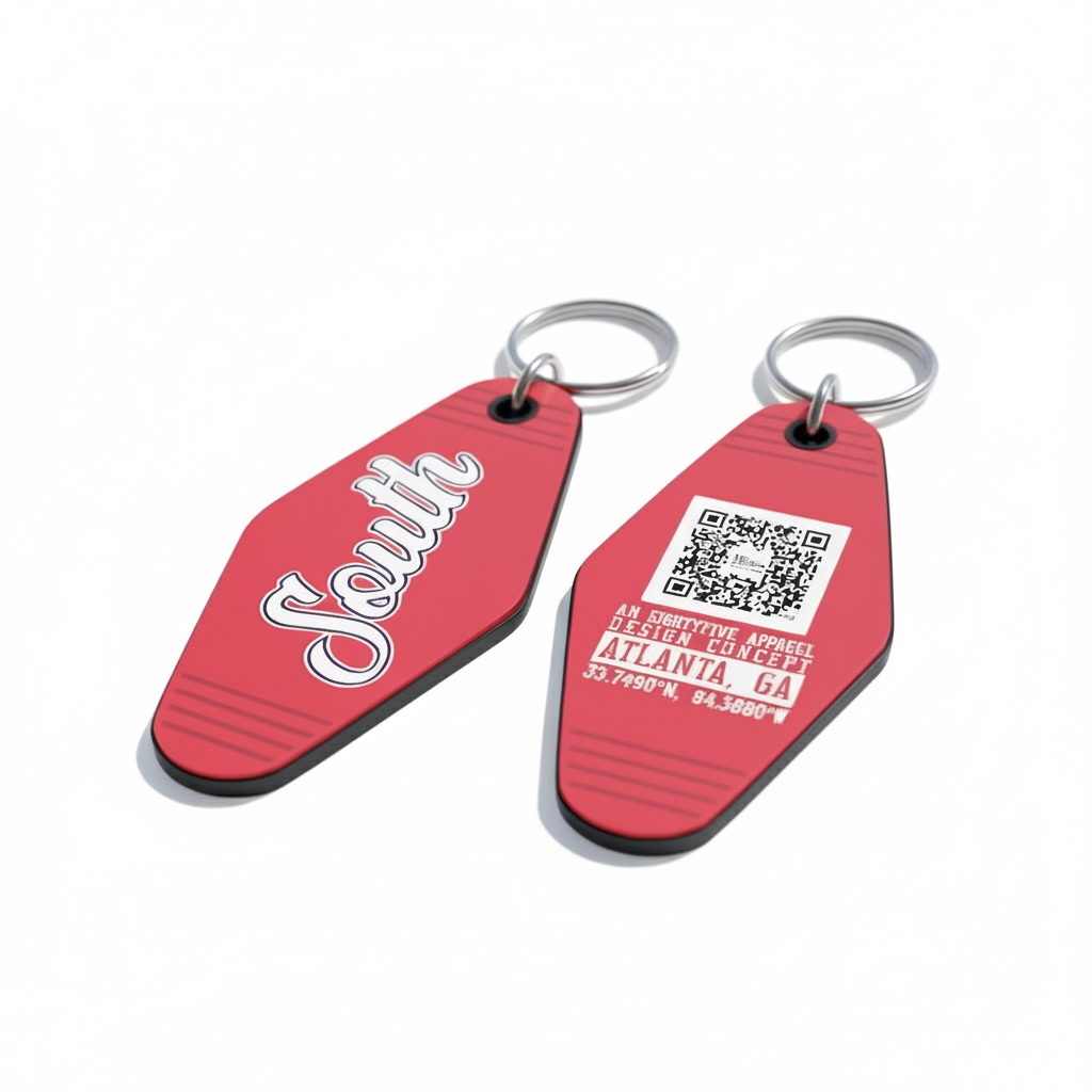 South Script Keychain (Red)