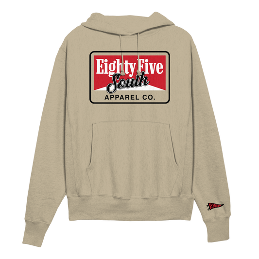 A1- Retro Cig Badge Hoodie - Tan/Red
