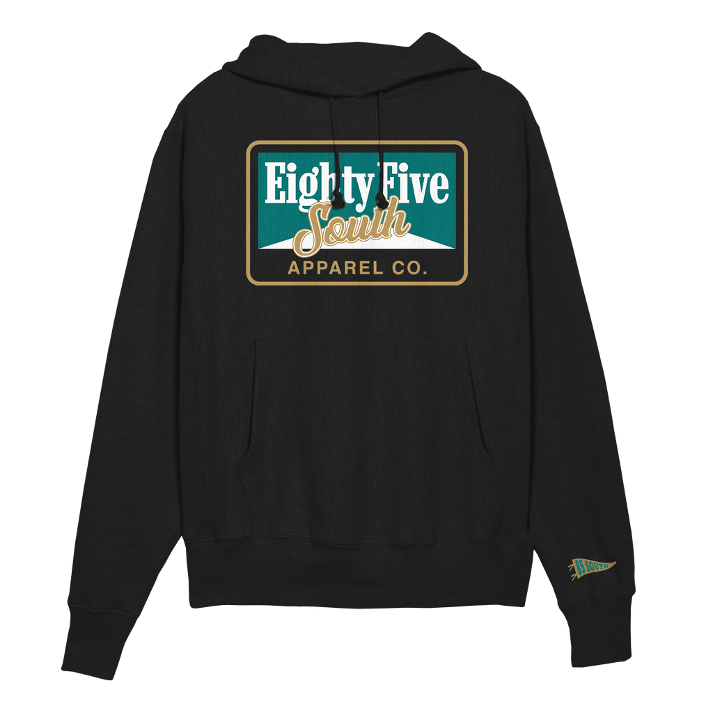 D1- Retro Cig Badge Hoodie - Black/Jade