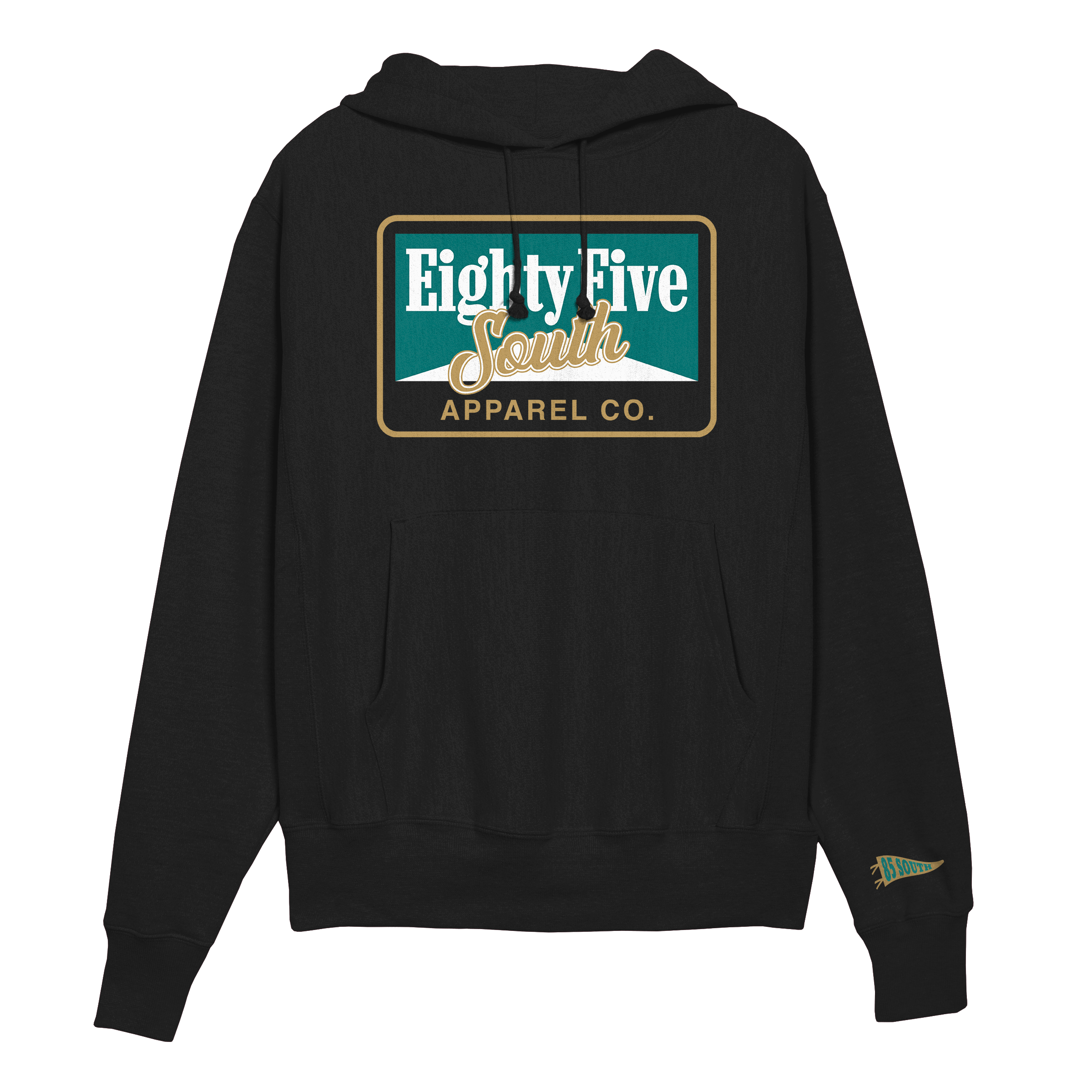 D1- Retro Cig Badge Hoodie - Black/Jade