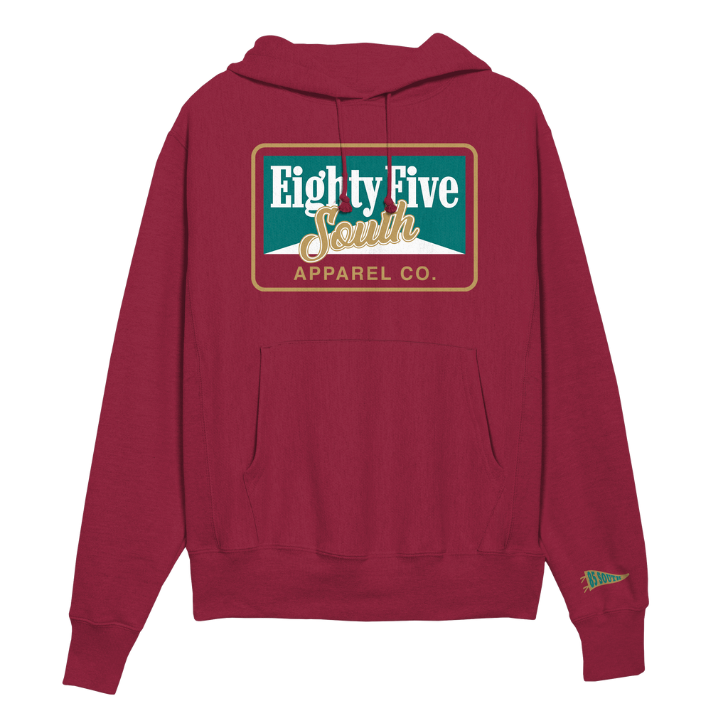 C1- Retro Cig Badge Hoodie - Maroon/Jade