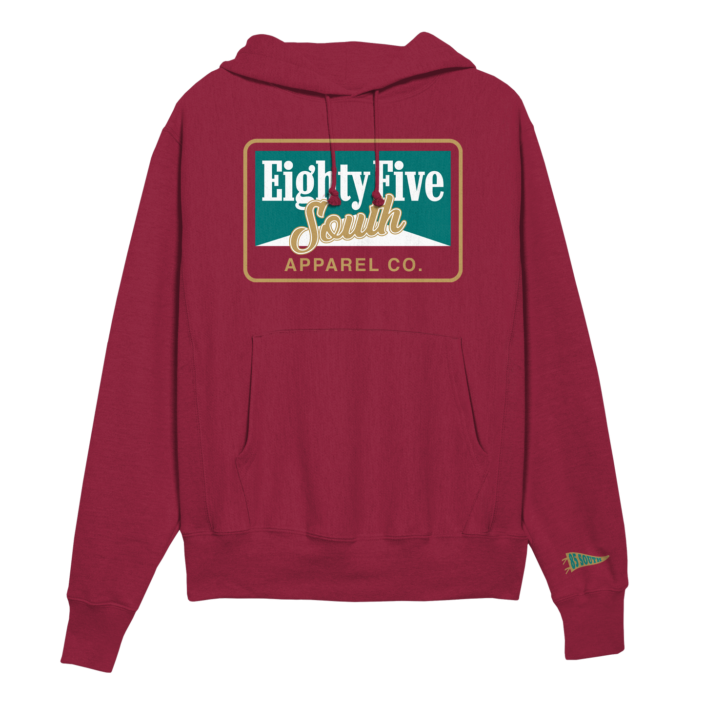 C1- Retro Cig Badge Hoodie - Maroon/Jade