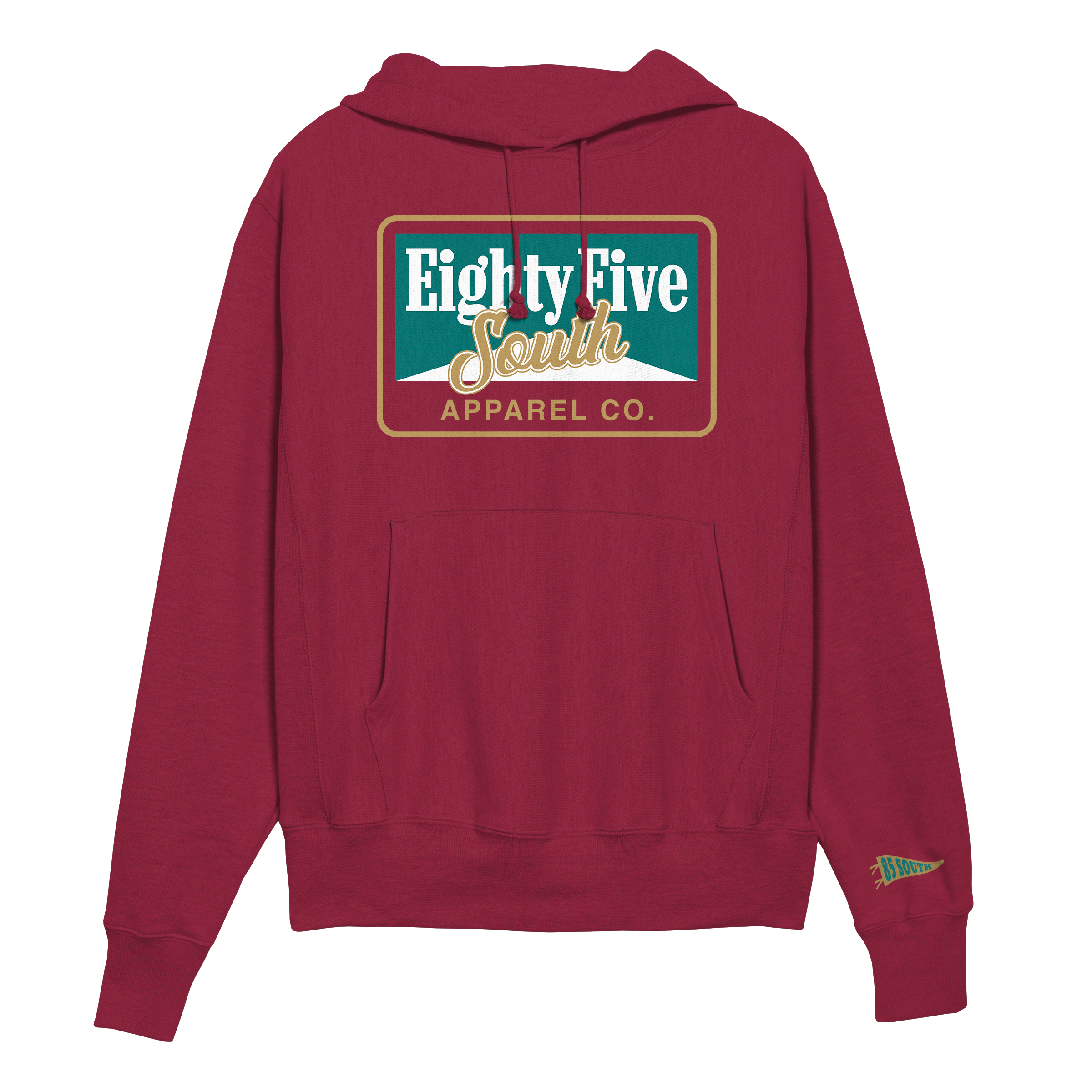 C1- Retro Cig Badge Hoodie - Maroon/Jade