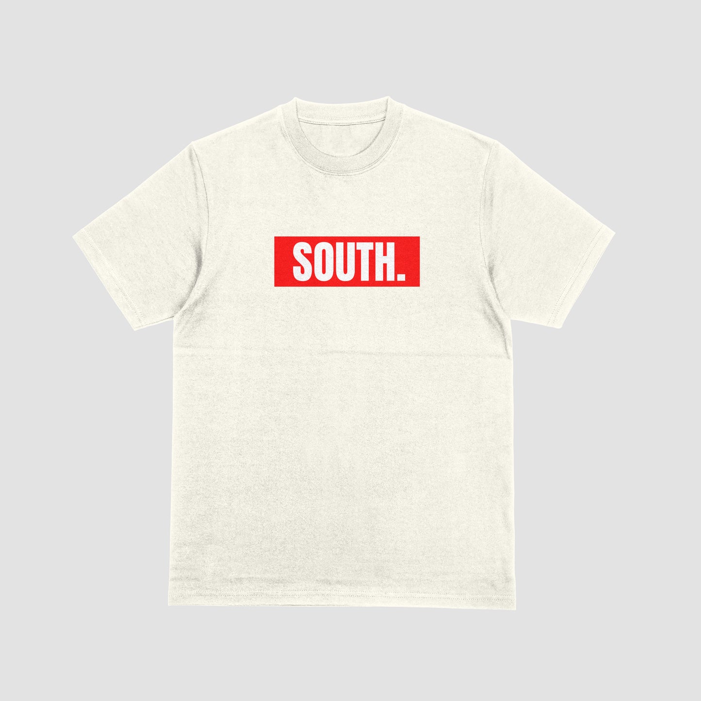Small South Box Tee (Natural/Red/White)