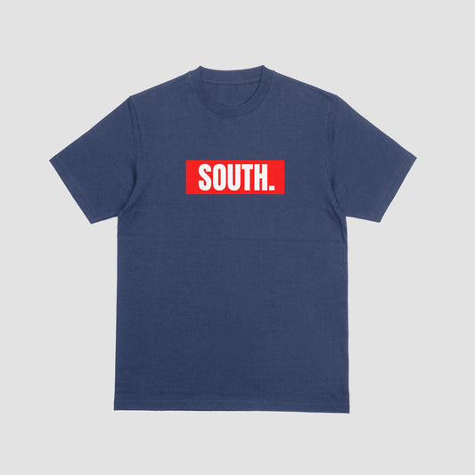 Small South Box Tee (Navy/Red/White)