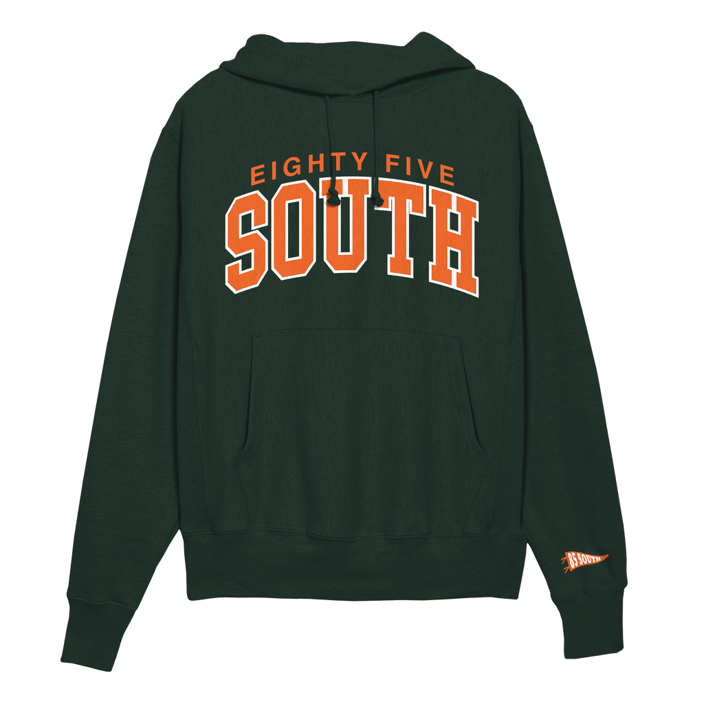 D4 - South College Arch Hoodie - Forest Green/Orange