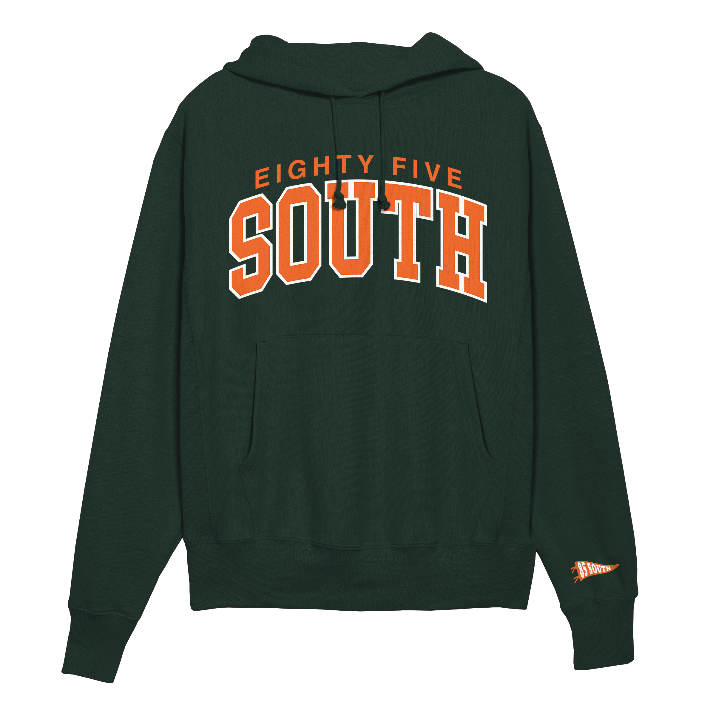 D4 - South College Arch Hoodie - Forest Green/Orange
