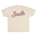 South Script SS Tee - Natural/Purple