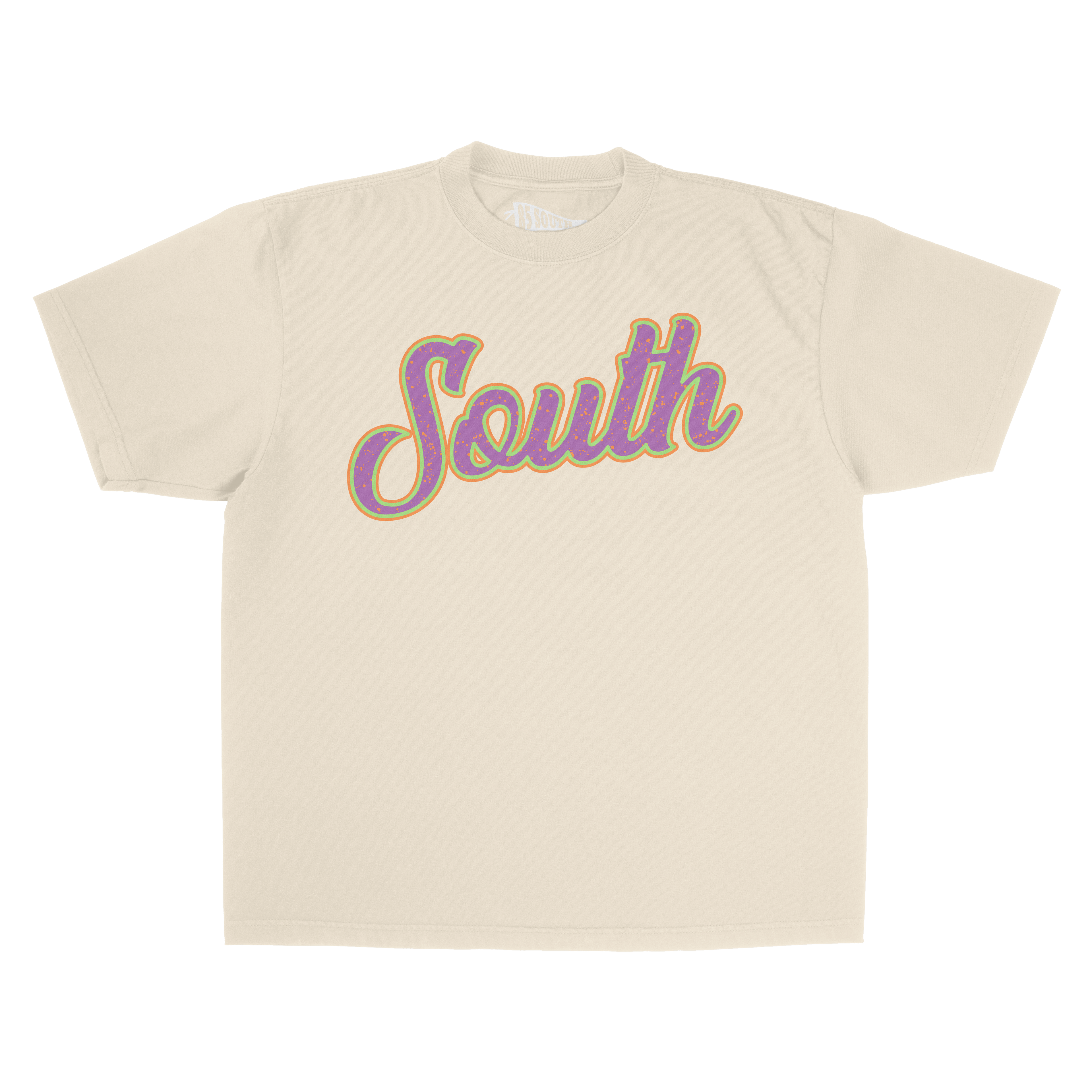 South Script SS Tee - Natural/Purple
