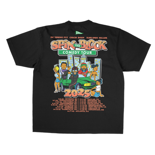 Spin The Block Tour T-Shirt - Black – Eighty Five Apparel Company
